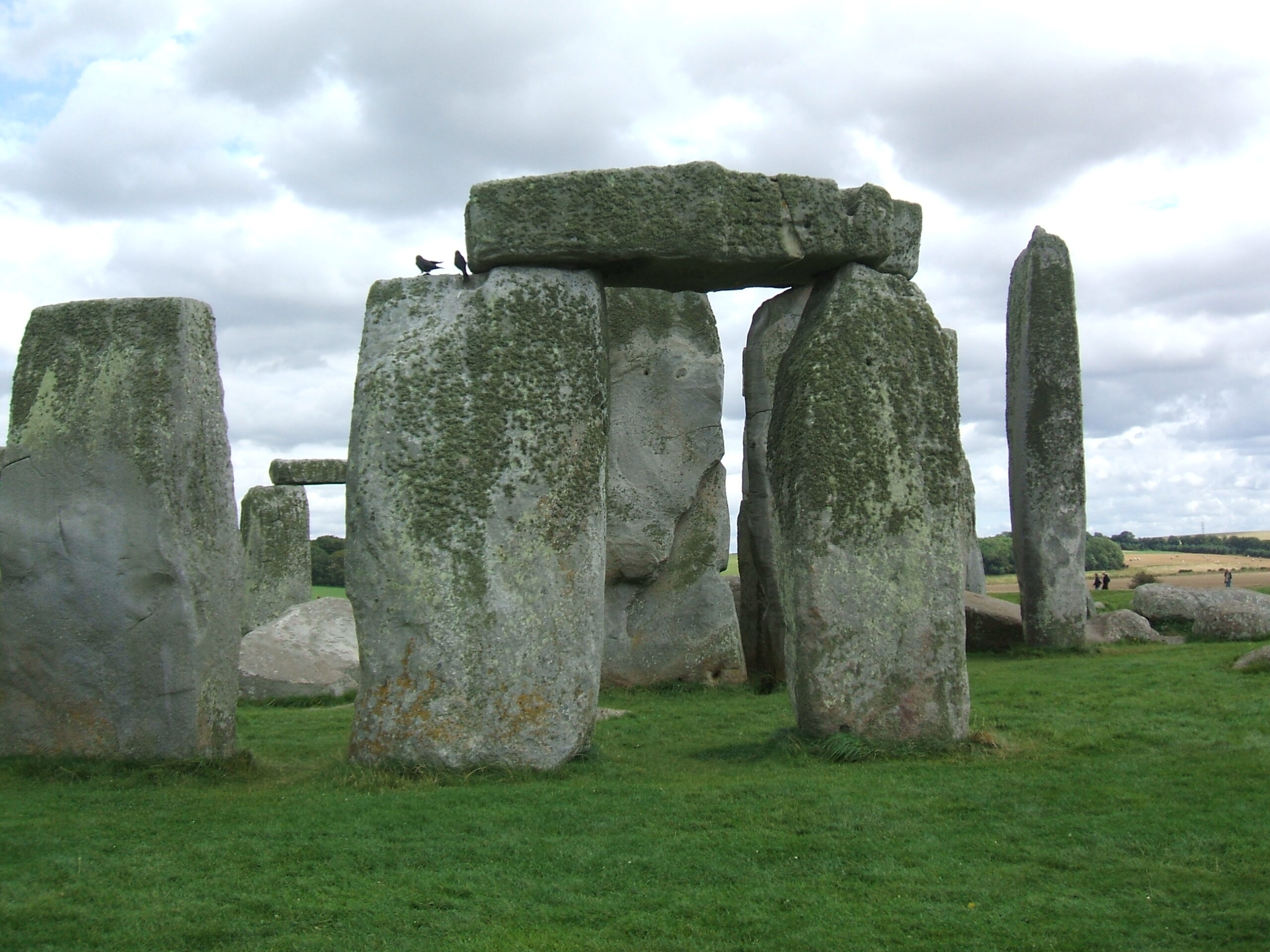 Dettaglio ravvicinato delle pietre sarsen di Stonehenge